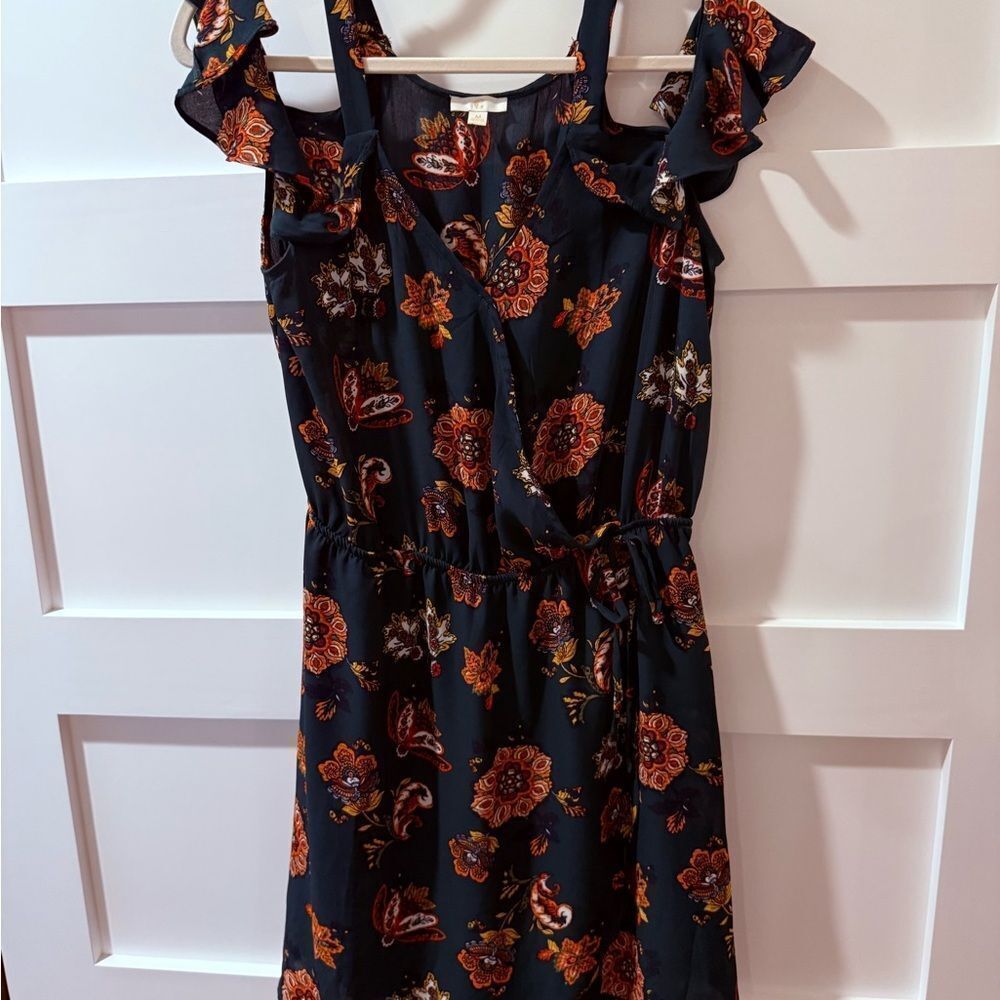 C Floral Ruffle Sleeve off the shoulder emerald green Dress